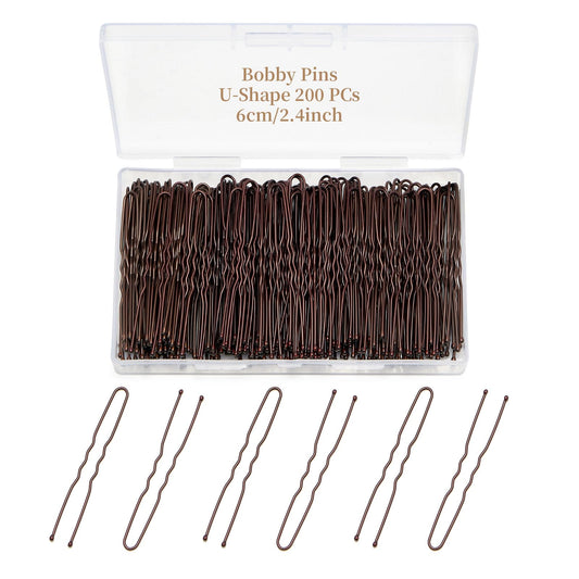 QIUTIMIY front pack showing 200 brown U-shaped pins and clear box for easy access