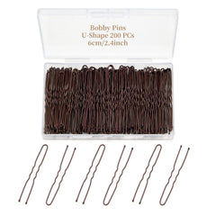 QIUTIMIY front pack showing 200 brown U-shaped pins and clear box for easy access