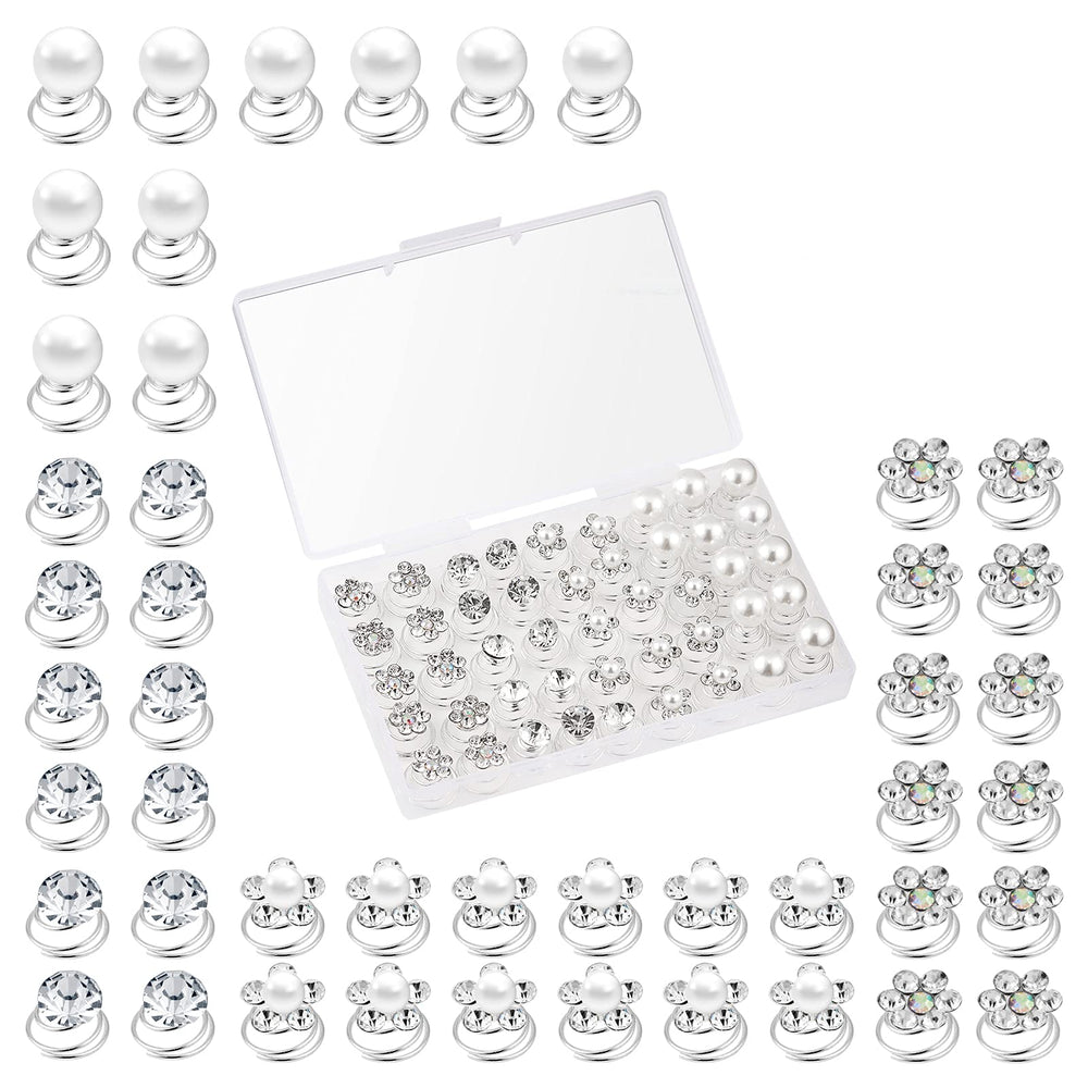 QIUTIMIY clear box of 48 spiral pins, organized and travel-ready benefit