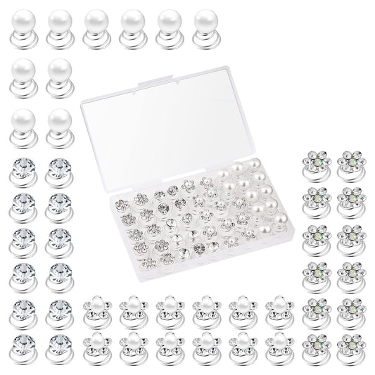 QIUTIMIY clear box of 48 spiral pins, organized and travel-ready benefit