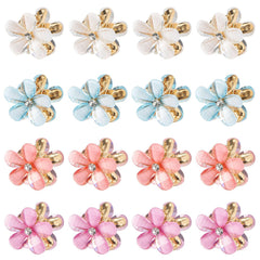 QIUTIMIY front view of 16 colorful mini flower clips, handy storage and bright design