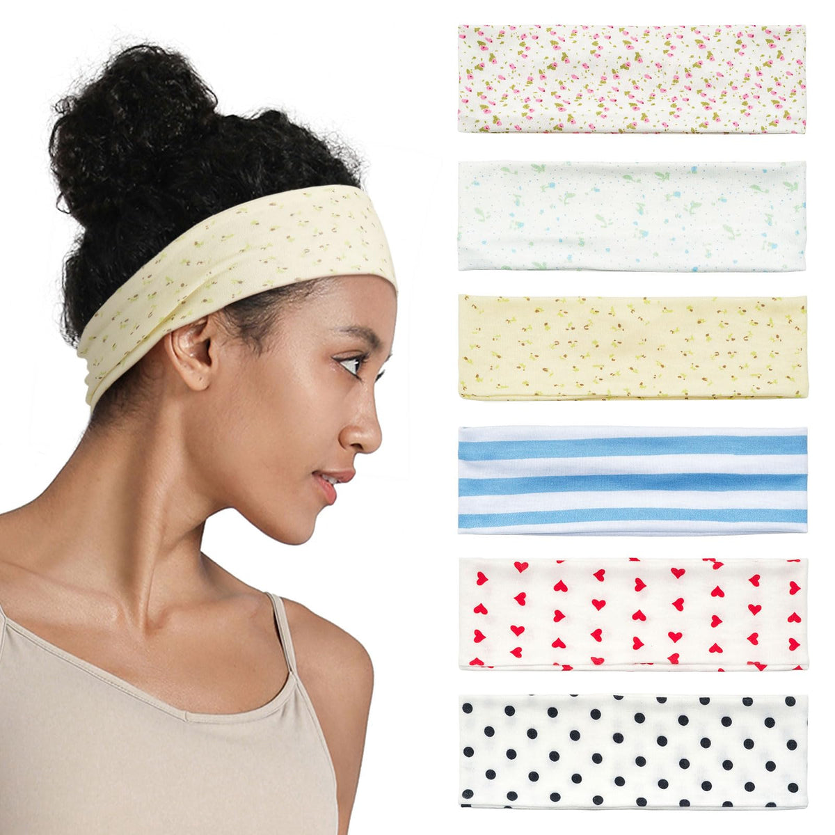 QIUTIMIY front packaging showing six headbands and easy selection benefit