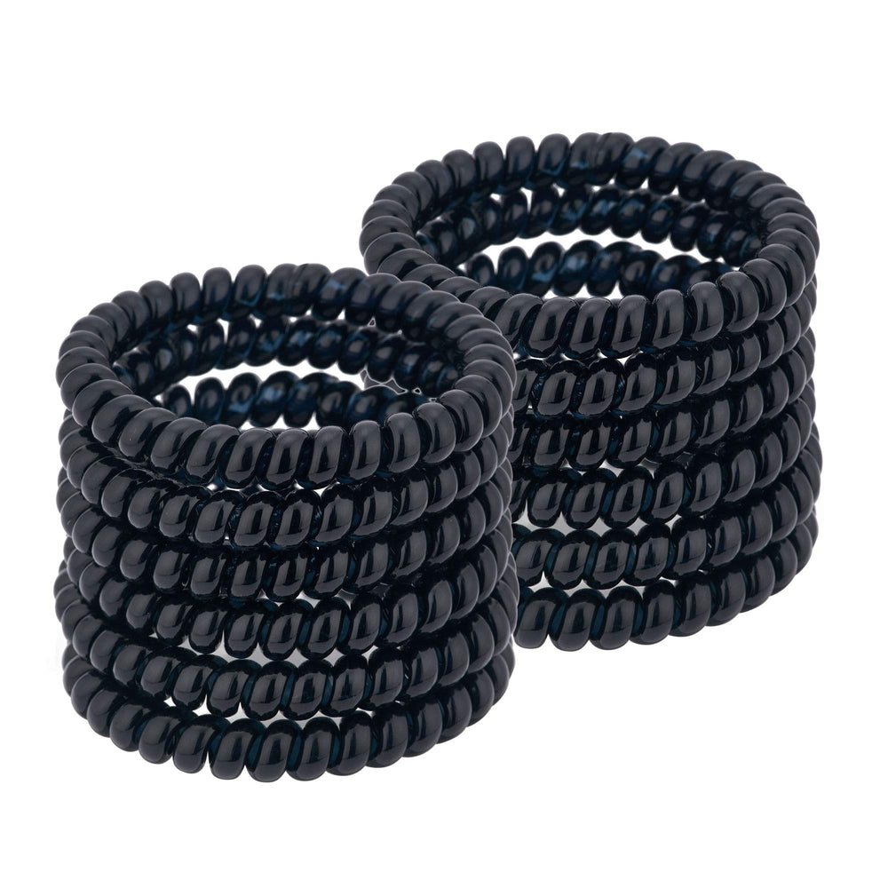 QIUTIMIY front view of 12 black coil ties showing neat compact pack and convenience
