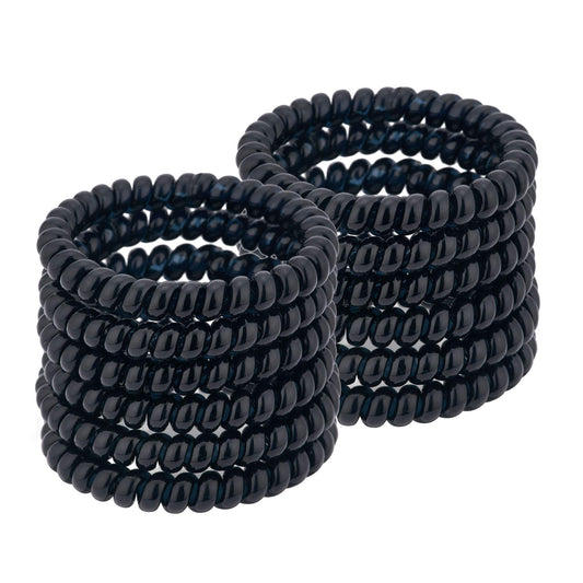 QIUTIMIY front view of 12 black coil ties showing neat compact pack and convenience