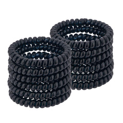 QIUTIMIY front view of 12 black coil ties showing neat compact pack and convenience