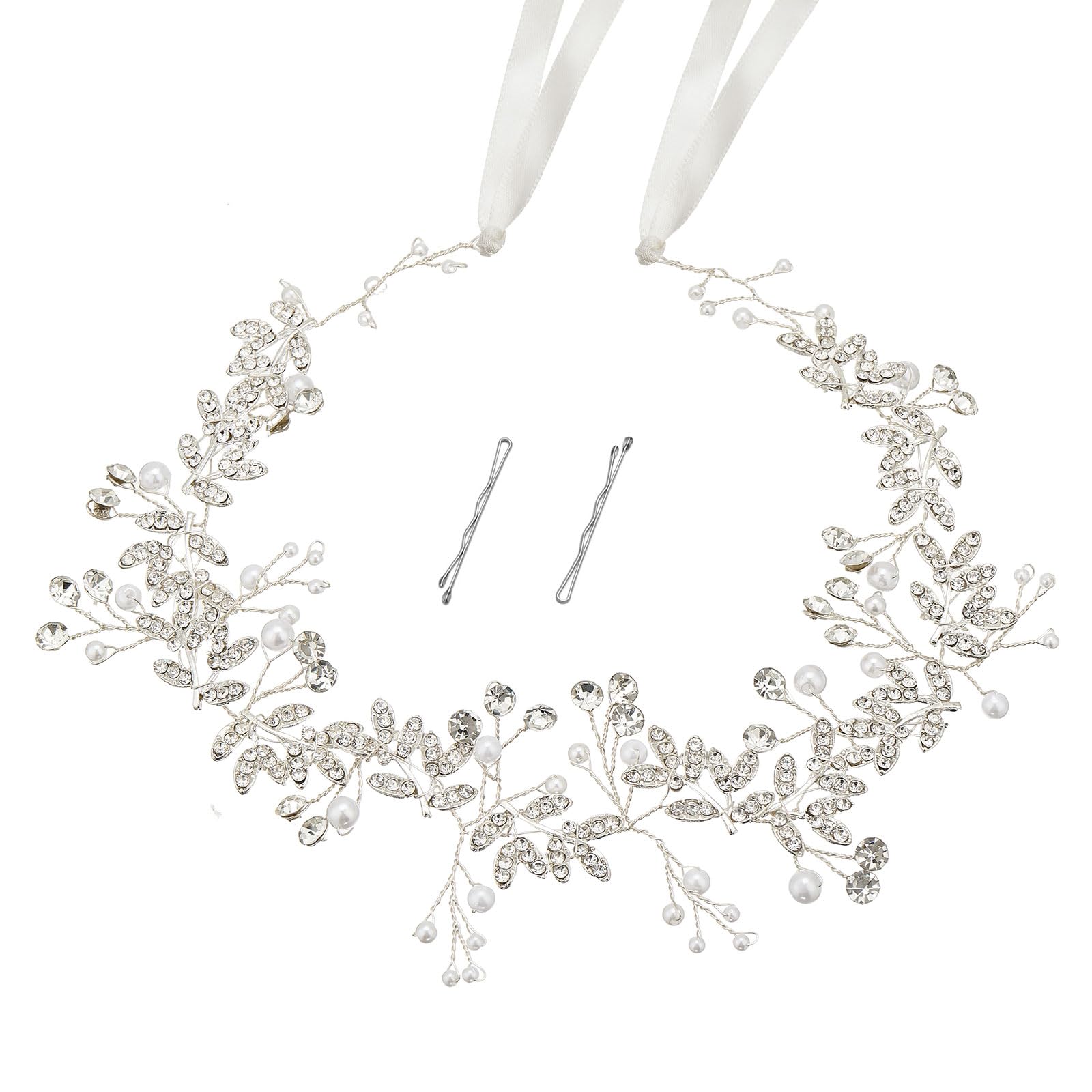 QIUTIMIY front view headpiece showing delicate pearls for elegant looks