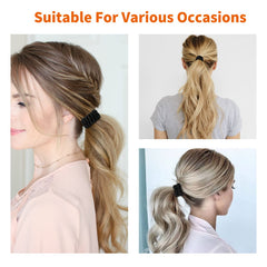 QIUTIMIY hair tie in use securing a thick ponytail with no crease