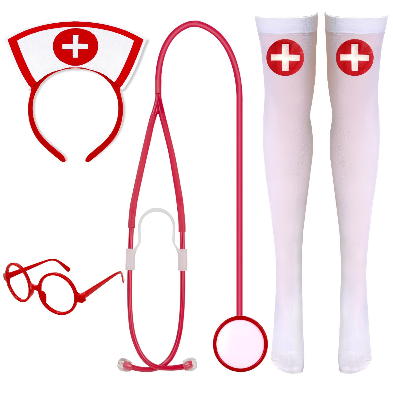 QLINLEAF full costume set flatlay showing coordinated nurse accessories for effortless dressing