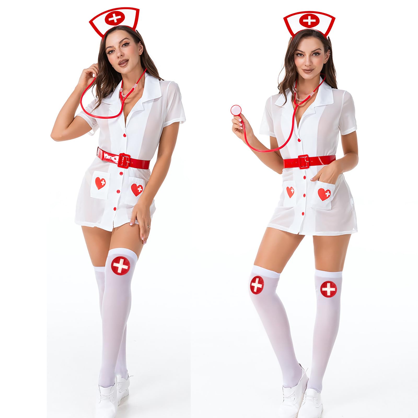 QLINLEAF nurse hat front detail highlighting red-and-white design for instant recognition