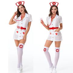 QLINLEAF nurse hat front detail highlighting red-and-white design for instant recognition