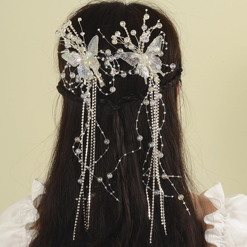 Qojai tassel chain close-up with clear beads adding gentle movement benefit
