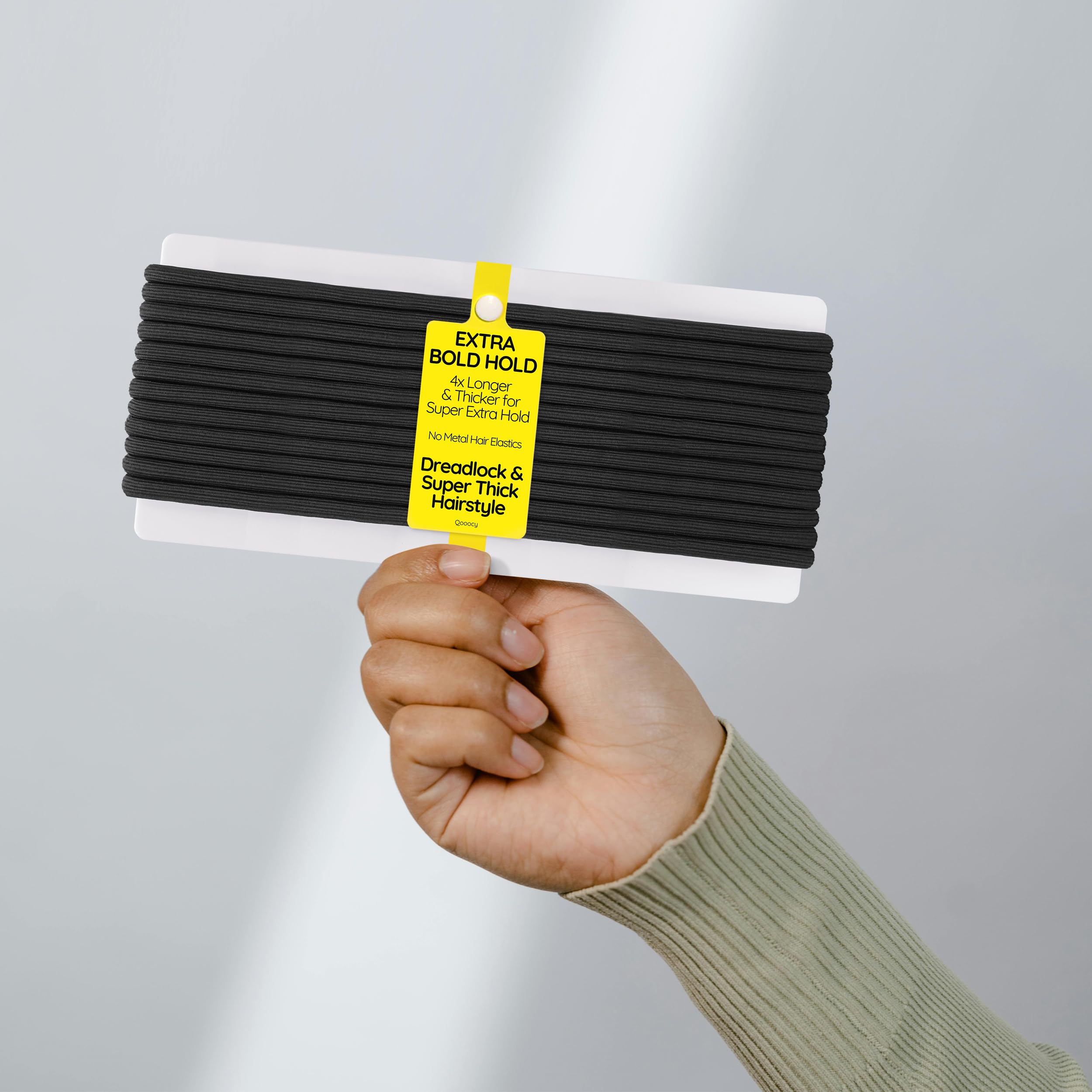 Qooocy band stretched to show 4x extra length and strong elastic recovery for large styles