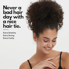 Qooocy in hair high ponytail demonstrating secure hold for thick hair