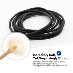 Qooocy in-use on a ponytail demonstrating secure hold without kinks or pulling