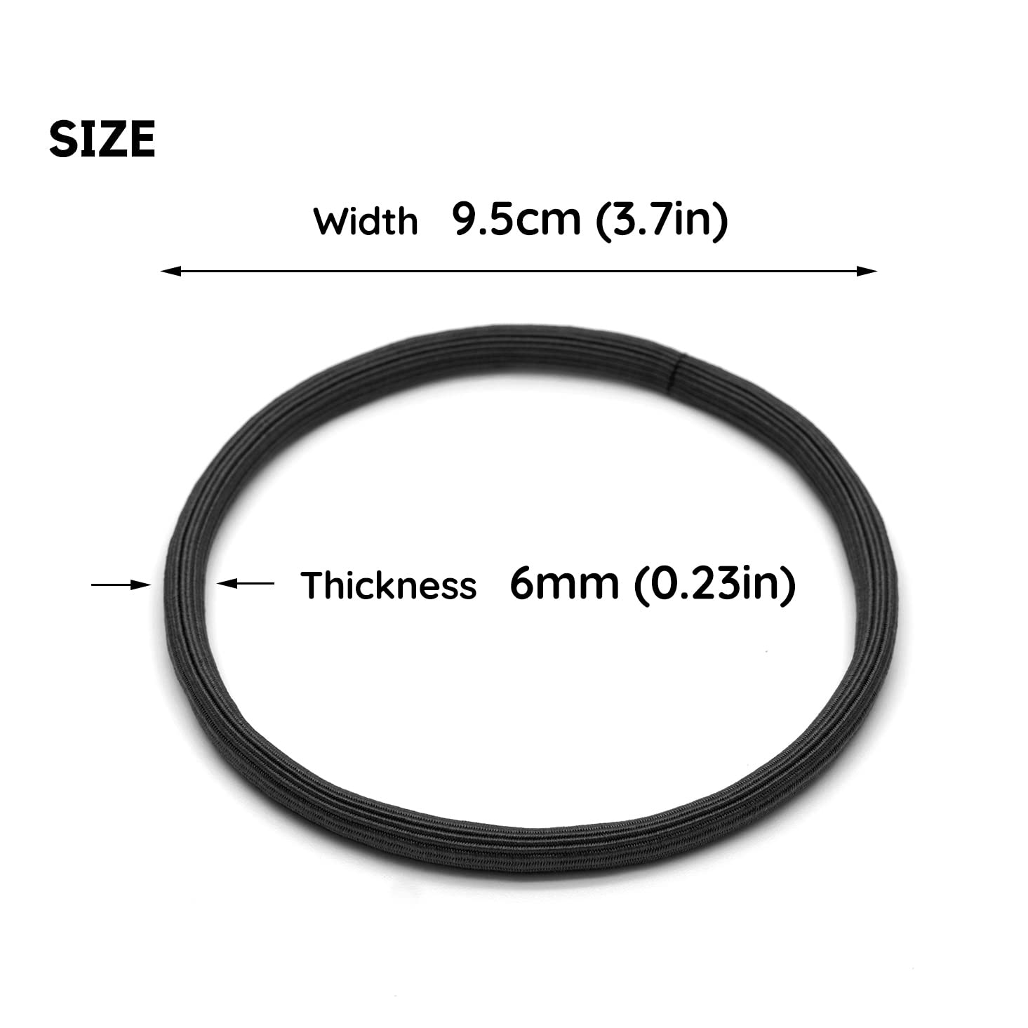 Qooocy label detail showing no metal clasp for snag-free styling