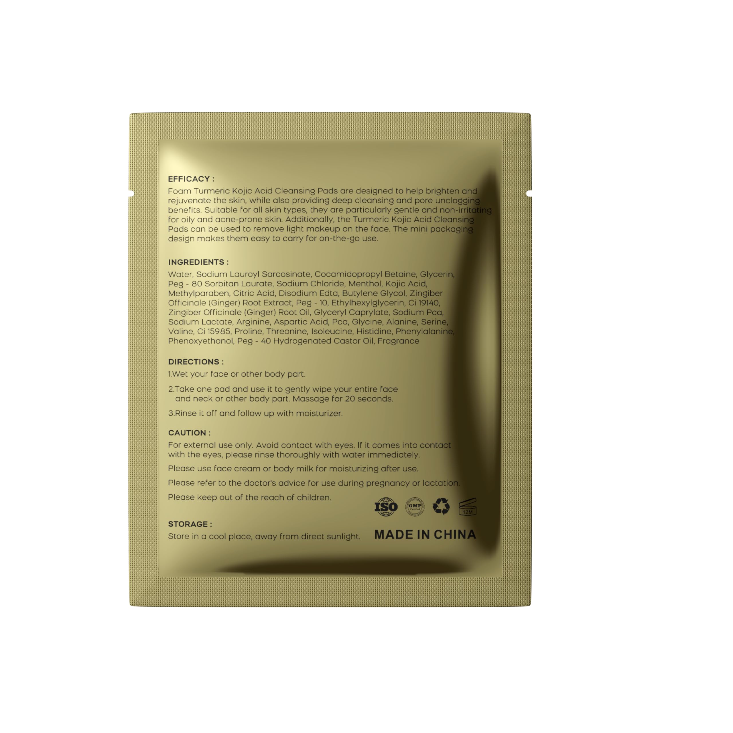 QOOQ back label close-up displaying ingredient list and clear usage directions