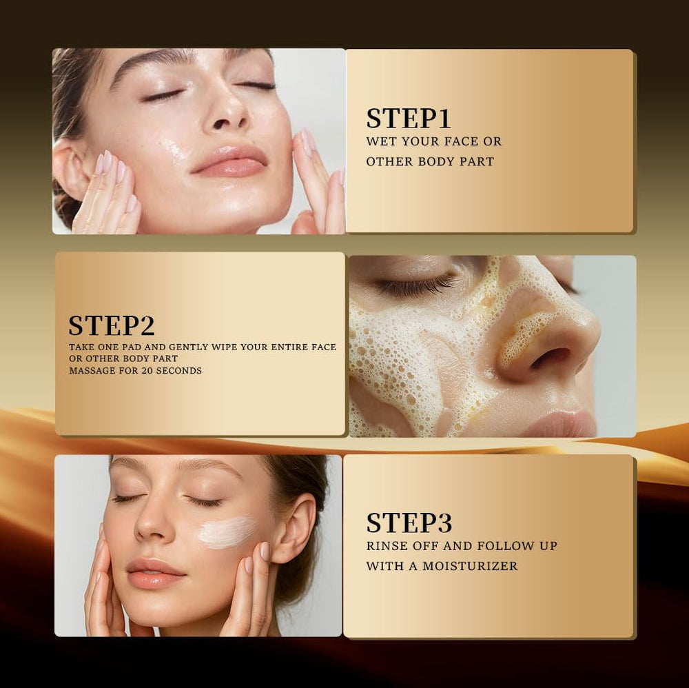 QOOQ pad being applied to cheek showing easy use and instant refresh