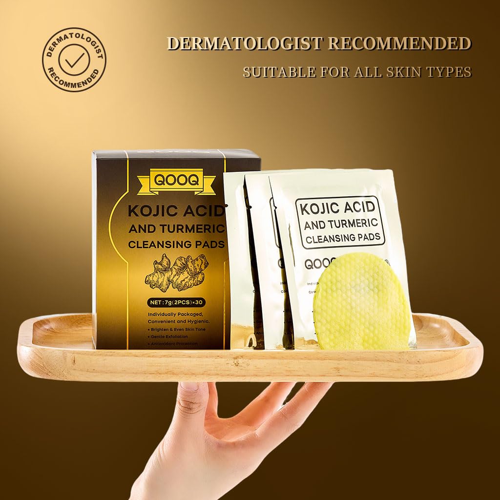 QOOQ two pads beside foil packet illustrating portioned dosing convenience