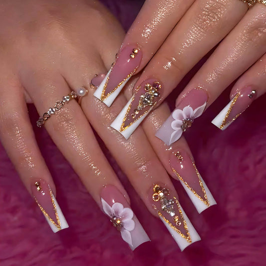 QQPPOLIU front packaging showing 24 nail designs and kit for quick styling