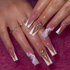 QQPPOLIU front packaging showing 24 nail designs and kit for quick styling
