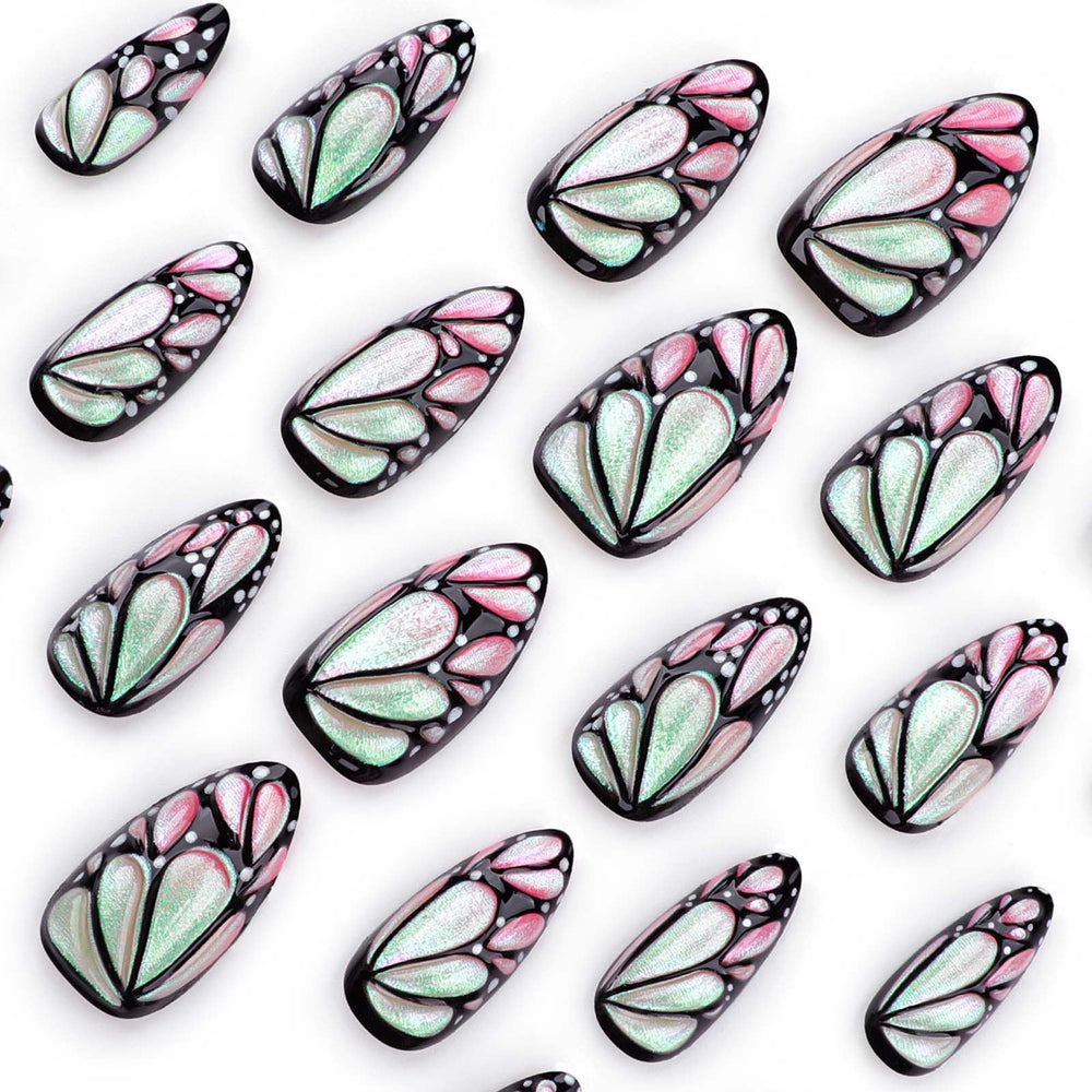 QQPPOLIU side profile of medium-length almond nail emphasizing comfortable fit