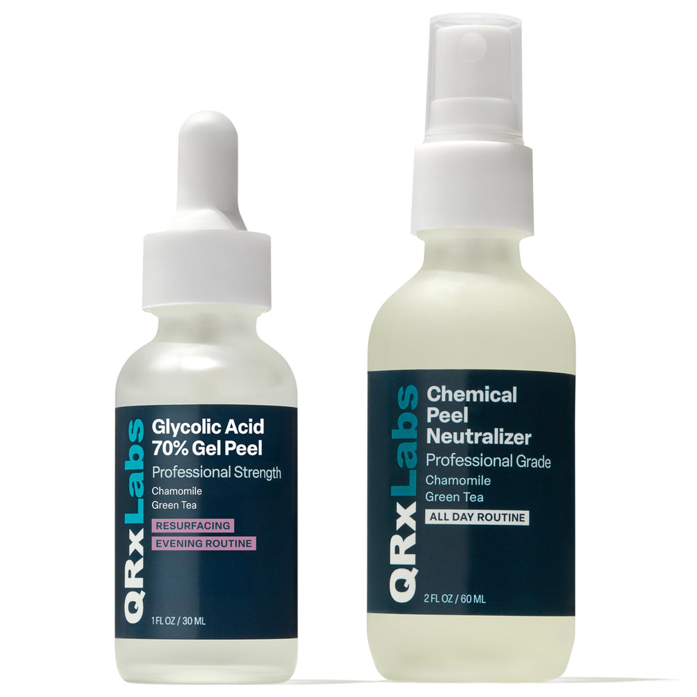 QRxLabs front packaging showing peel and neutralizer for professional results