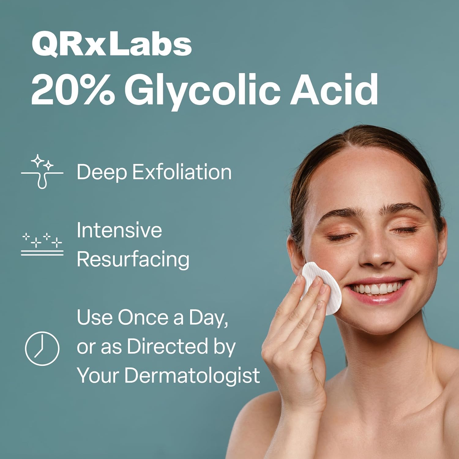 QRxLabs pad finger notch detail for hygienic grip and controlled application