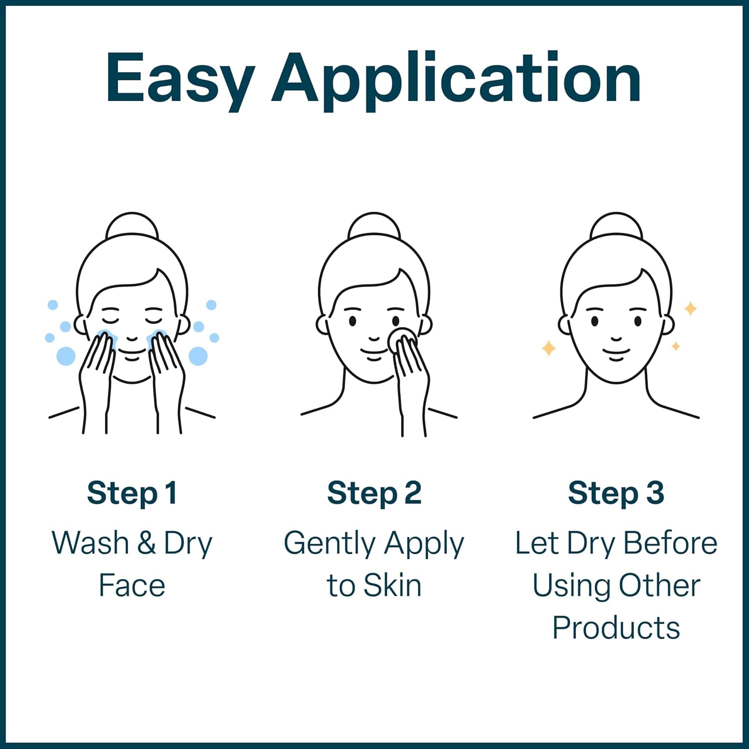 QRxLabs pad in hand application on face demonstrating easy, mess-free use