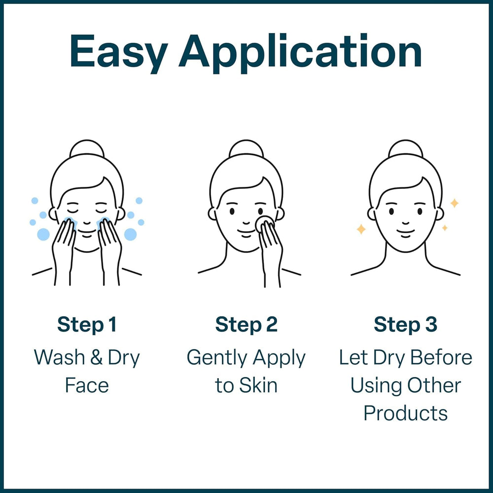 QRxLabs pad in hand application on face demonstrating easy, mess-free use