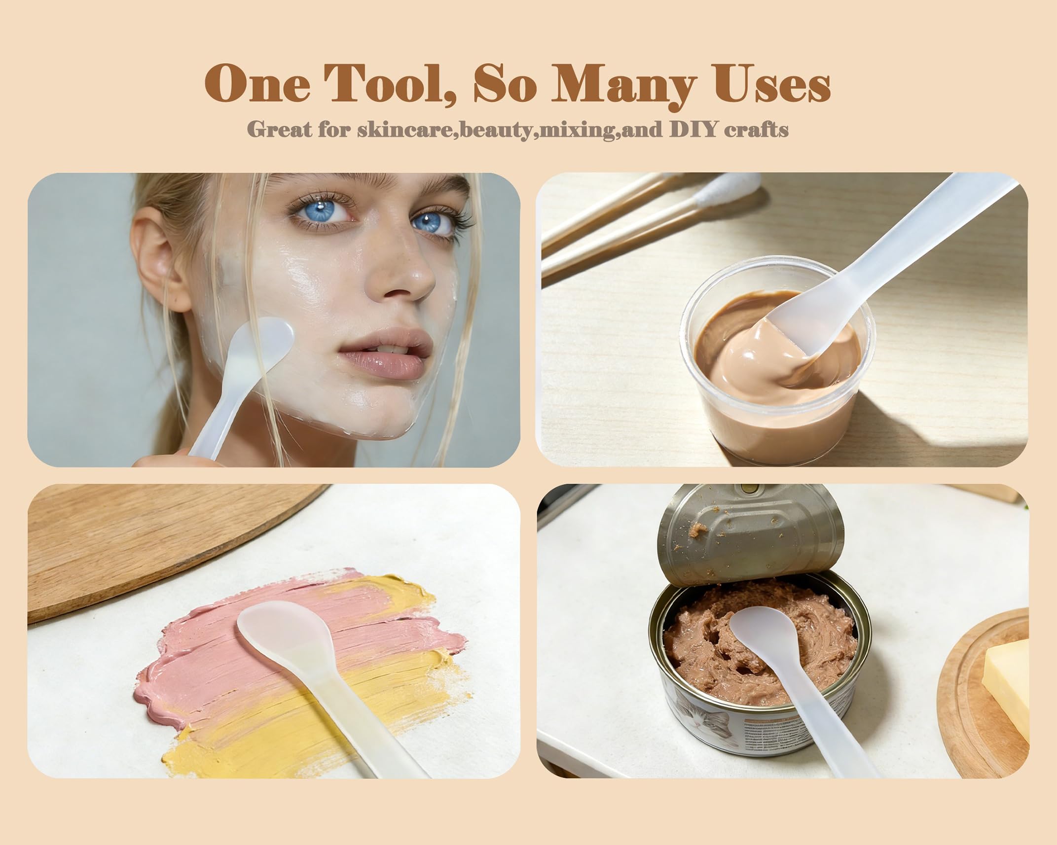 QsQueen fanned seven-color spatulas for quick color-coding and organization