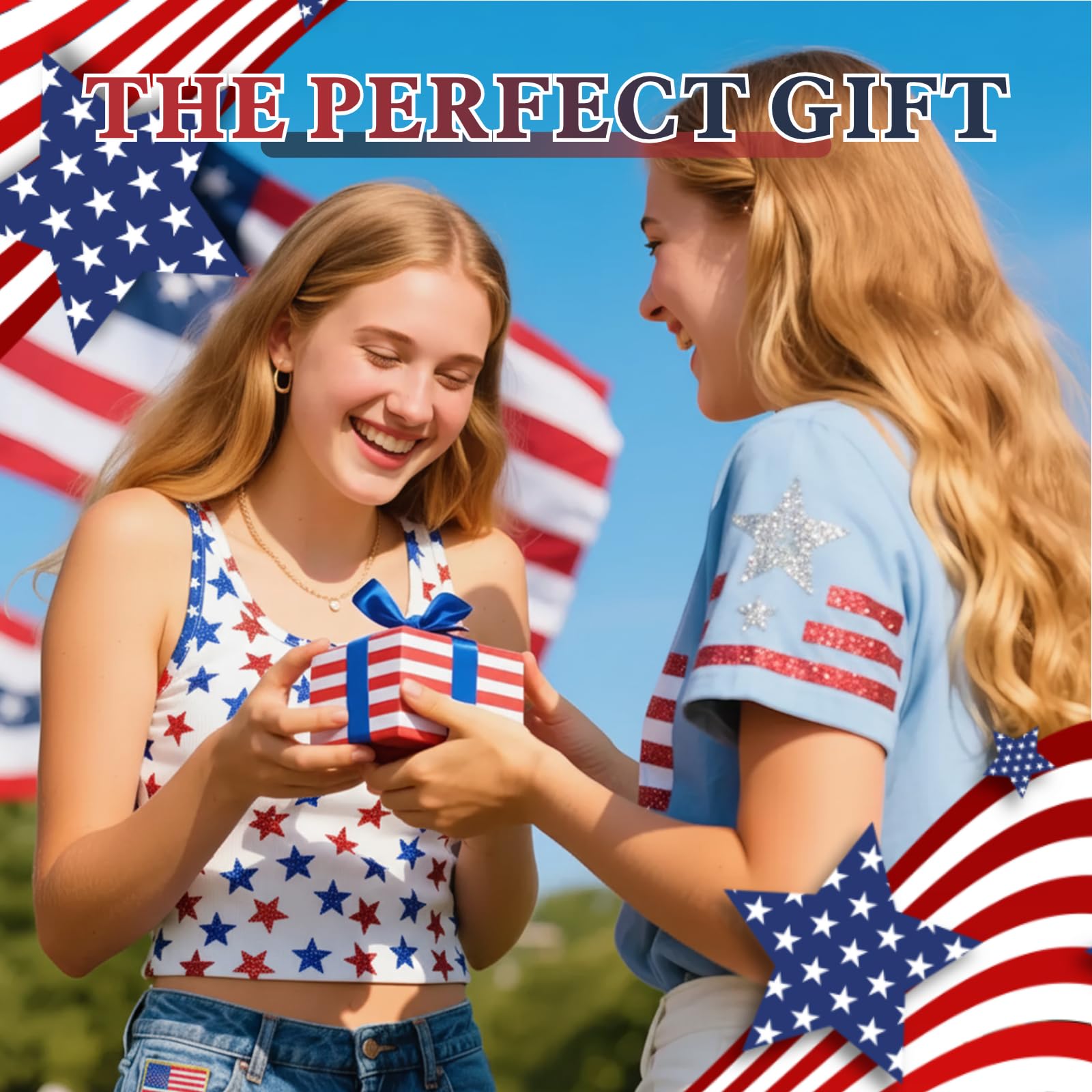 Qtaikong outdoor picnic scene with bows adding patriotic flair to casual celebrations