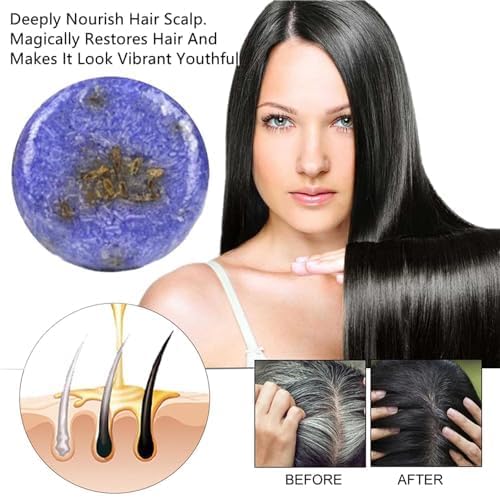 QUAAM shampoo bar being applied on wet hair in shower scene