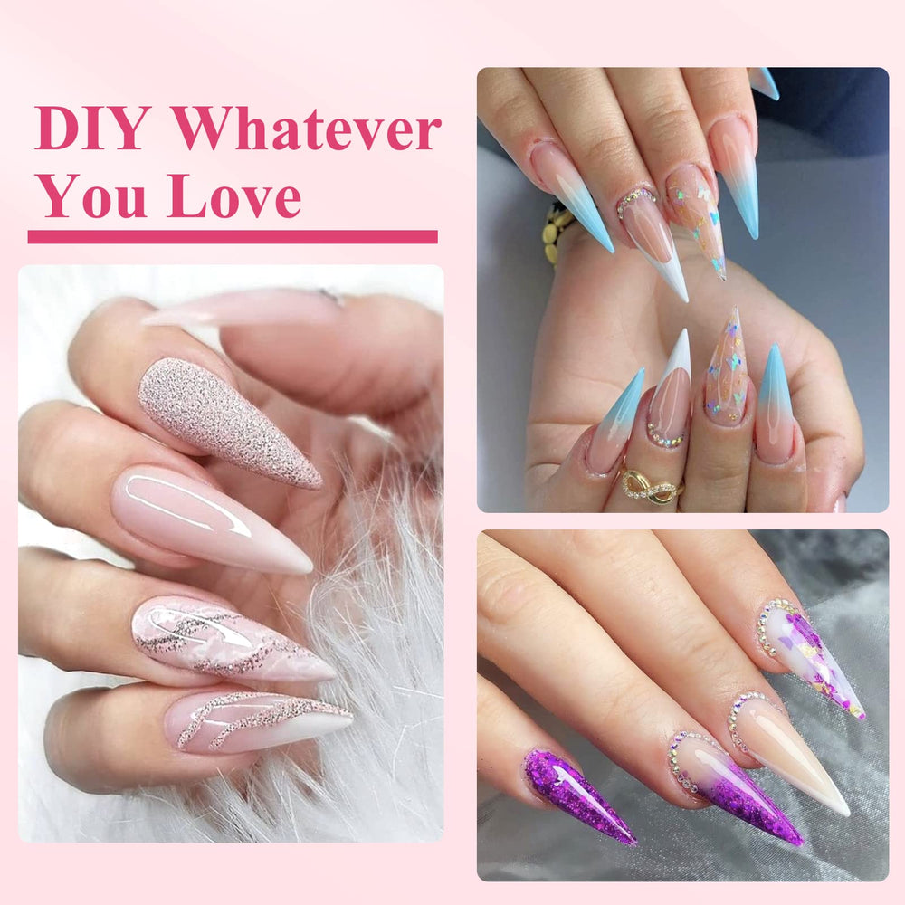 Quaferen finished stiletto nails in wedding setting showing long-lasting stylish look benefit