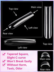 Quaferen trimmed tips showing shape comparison to customize length