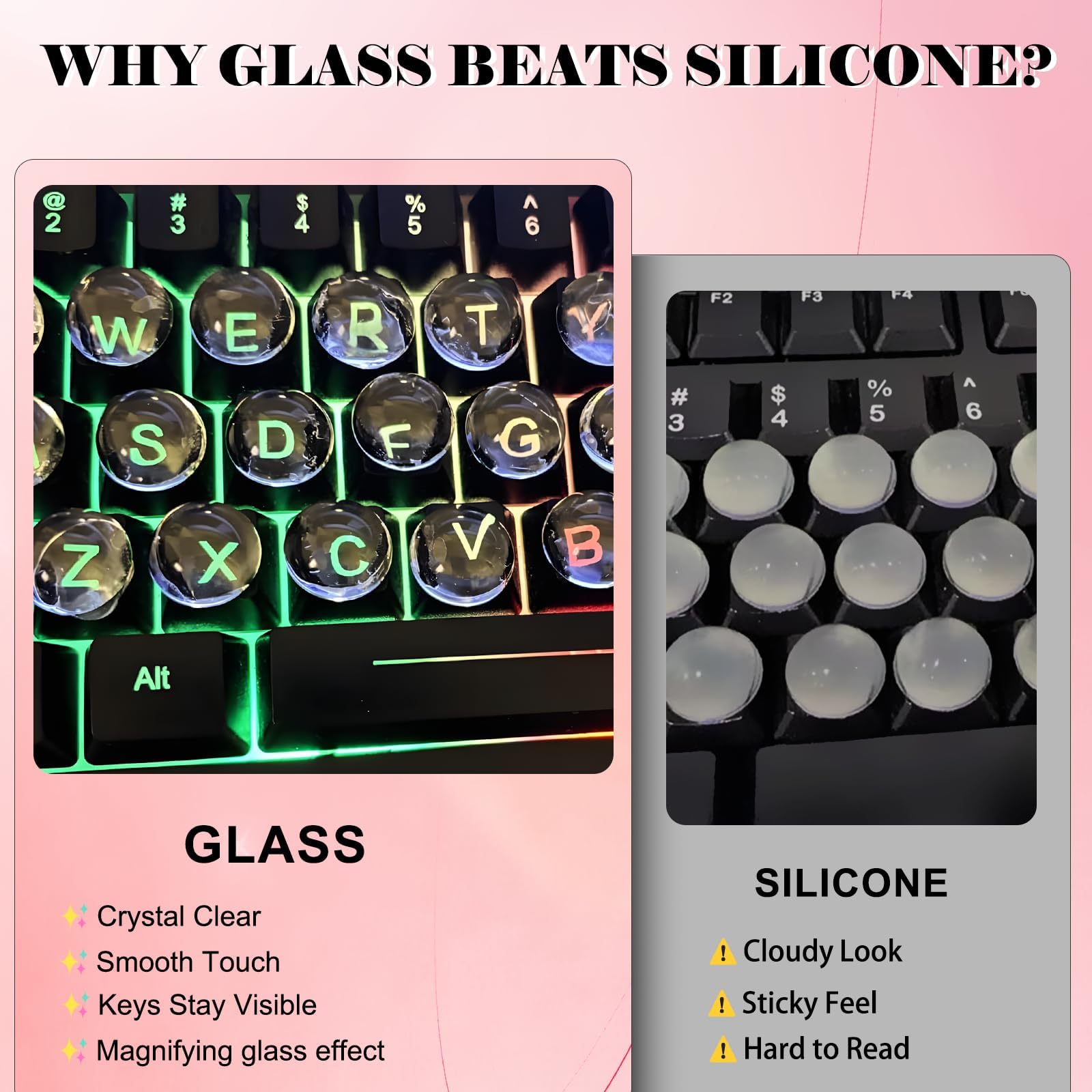 Quafochi on-key use with long nail protecting nail art during typing