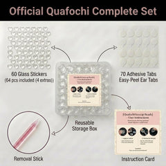 Quafochi lifestyle desk scene with long nails highlighting nail protection