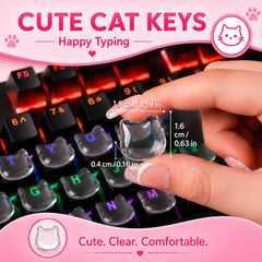 Quafochi person typing with long nails protected by key covers