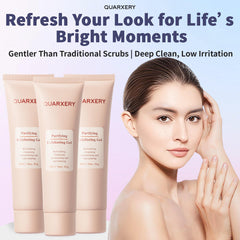 QUARXERY gel texture close-up showing gentle exfoliation benefit