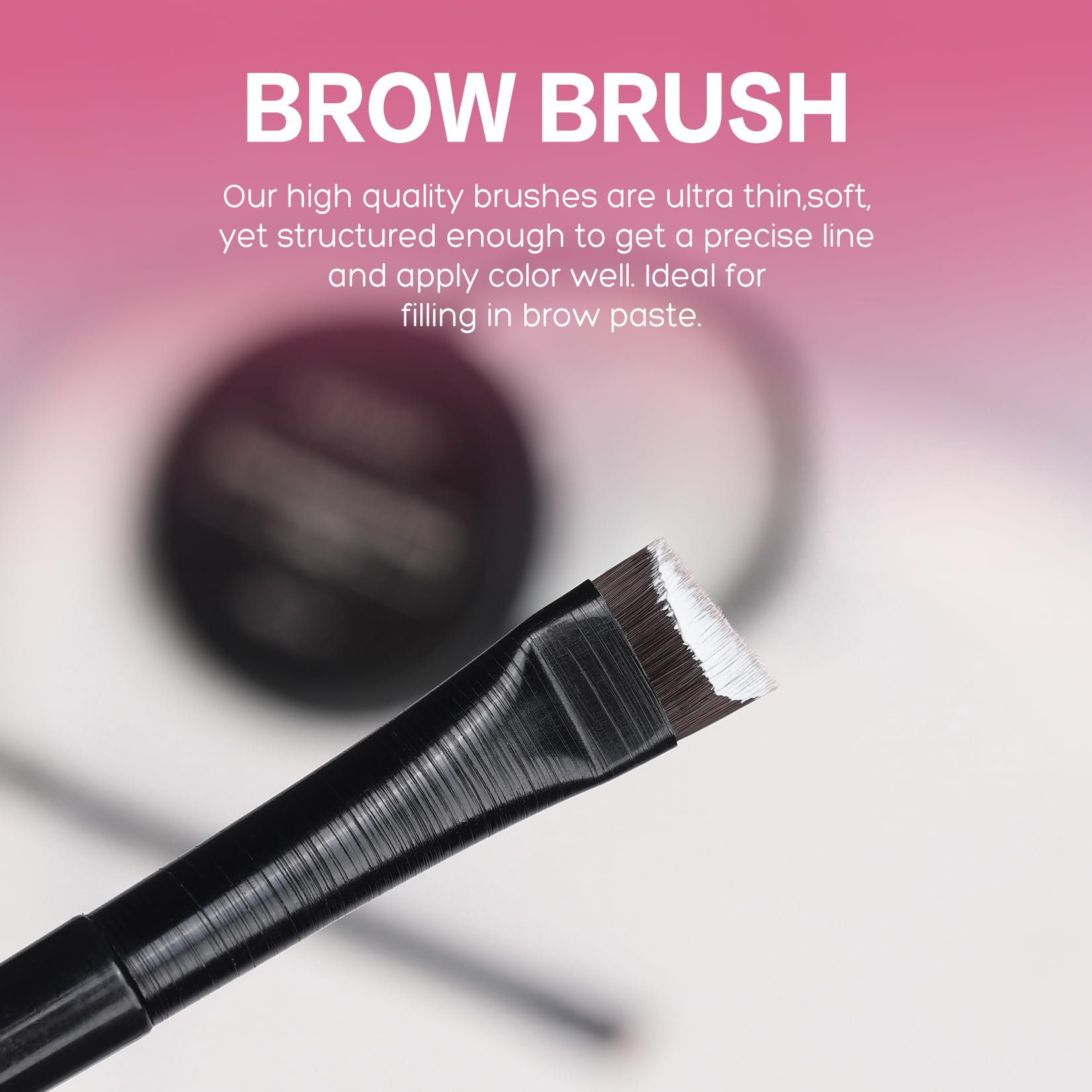 QUEEJOY angled eyebrow brushes detail demonstrating precise line control benefit