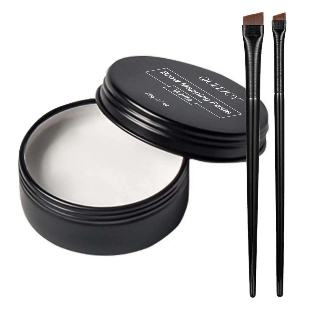 QUEEJOY front packaging showing complete brow mapping kit and easy planning