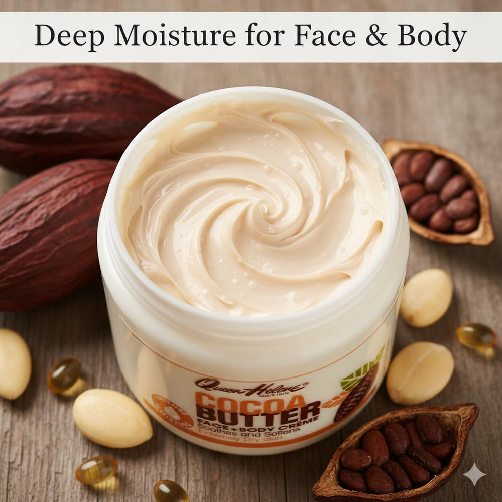 Queen Helene close-up swirl of cream illustrating rich, absorbent formula