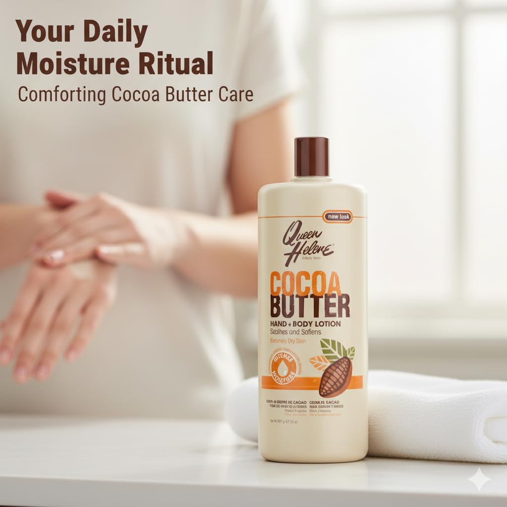 Close-up of cocoa butter and lanolin ingredients used in Queen Helene formula