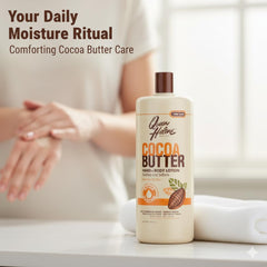 Close-up of cocoa butter and lanolin ingredients used in Queen Helene formula