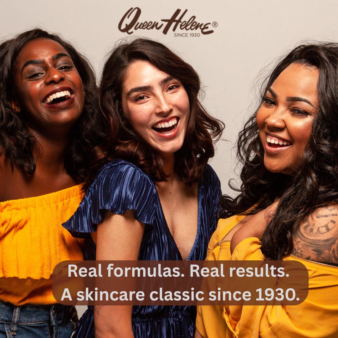 Queen Helene label detail highlighting English clay ingredient and cruelty-free benefit