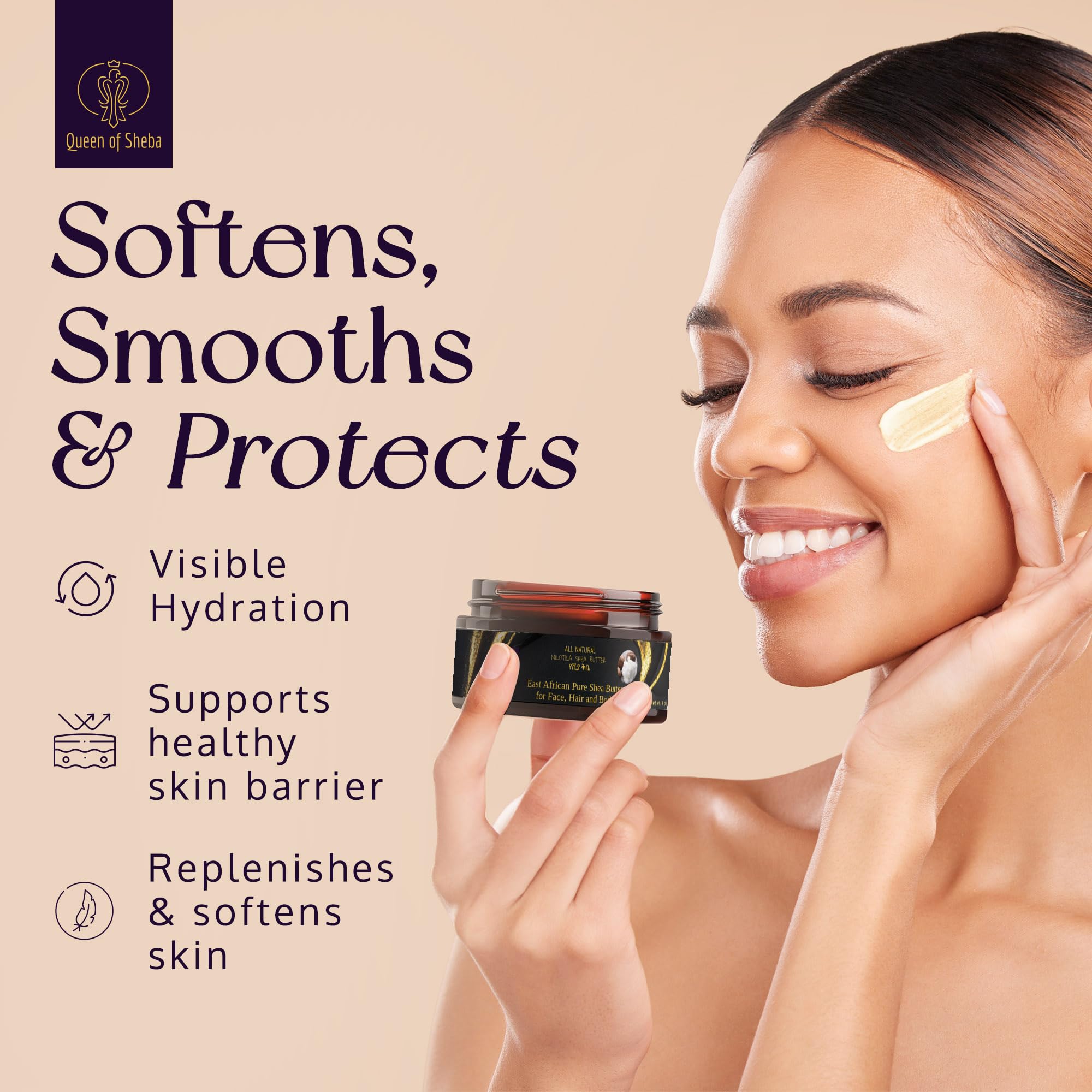 Queen of Shea used on hair for deep conditioning and frizz control