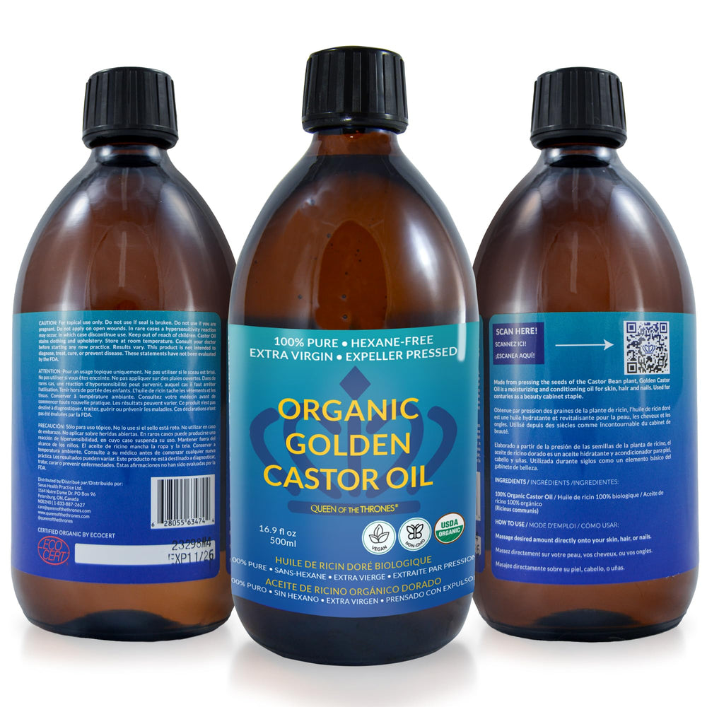 QUEEN OF THE THRONES bottle held in hand to show 500ml size and scale