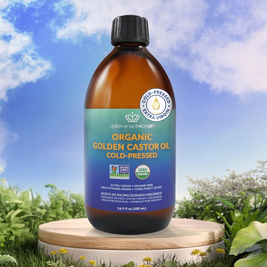 QUEEN OF THE THRONES oil drop on skin demonstrating smooth moisturizing feel