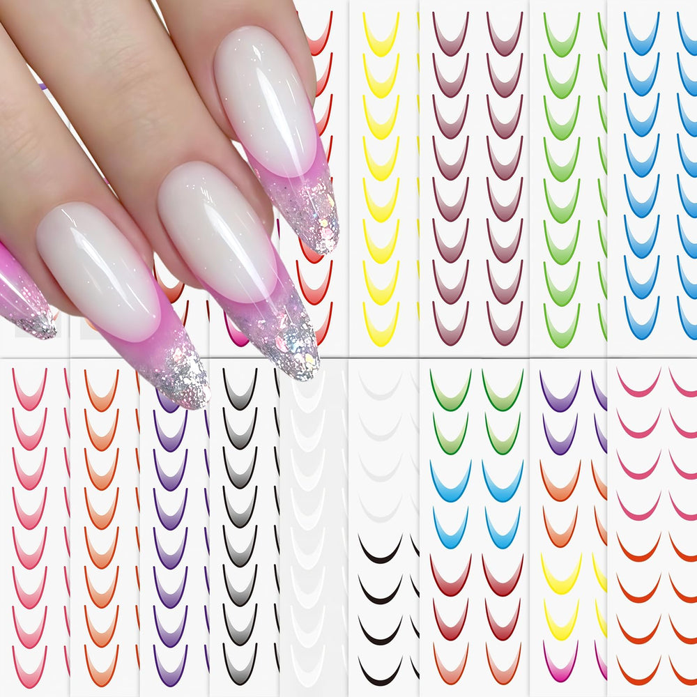 Quezadyl stickers on acrylic nails demonstrating strong adhesion benefit