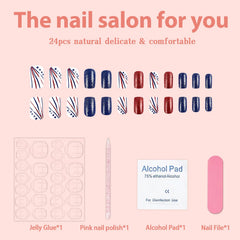 Quezadyl side view showing medium square shape for natural-looking salon finish
