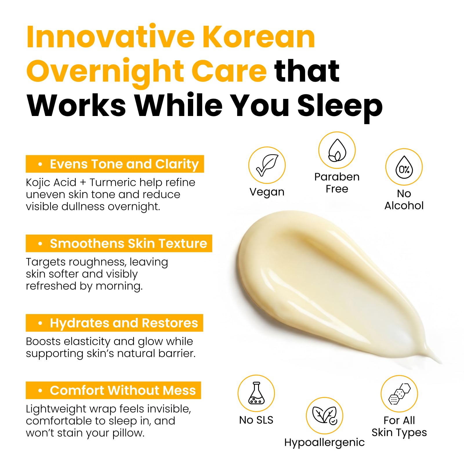 QUIA Beauty wrapped face overnight demo showing comfortable wear